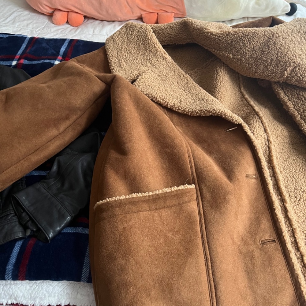 Free People Brown Diogo Shearling Leather Jacket - Picture 8 of 13
